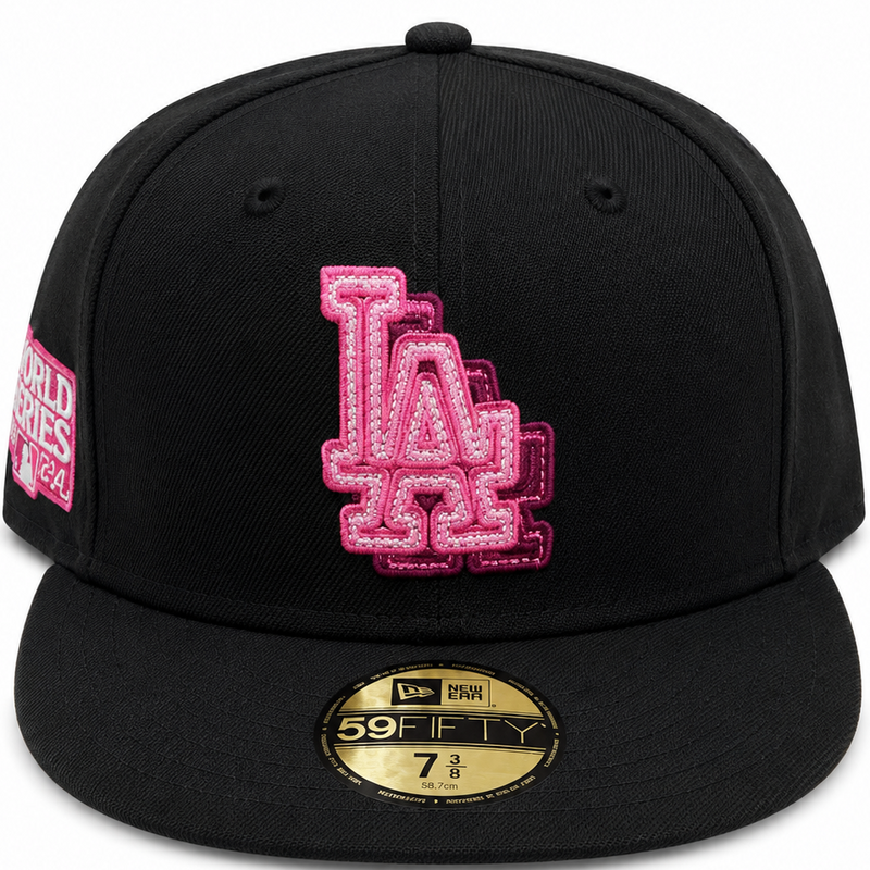 Los Angeles Dodgers black and pink 1981 World Series New Era 59FIFTY fitted hat - back view