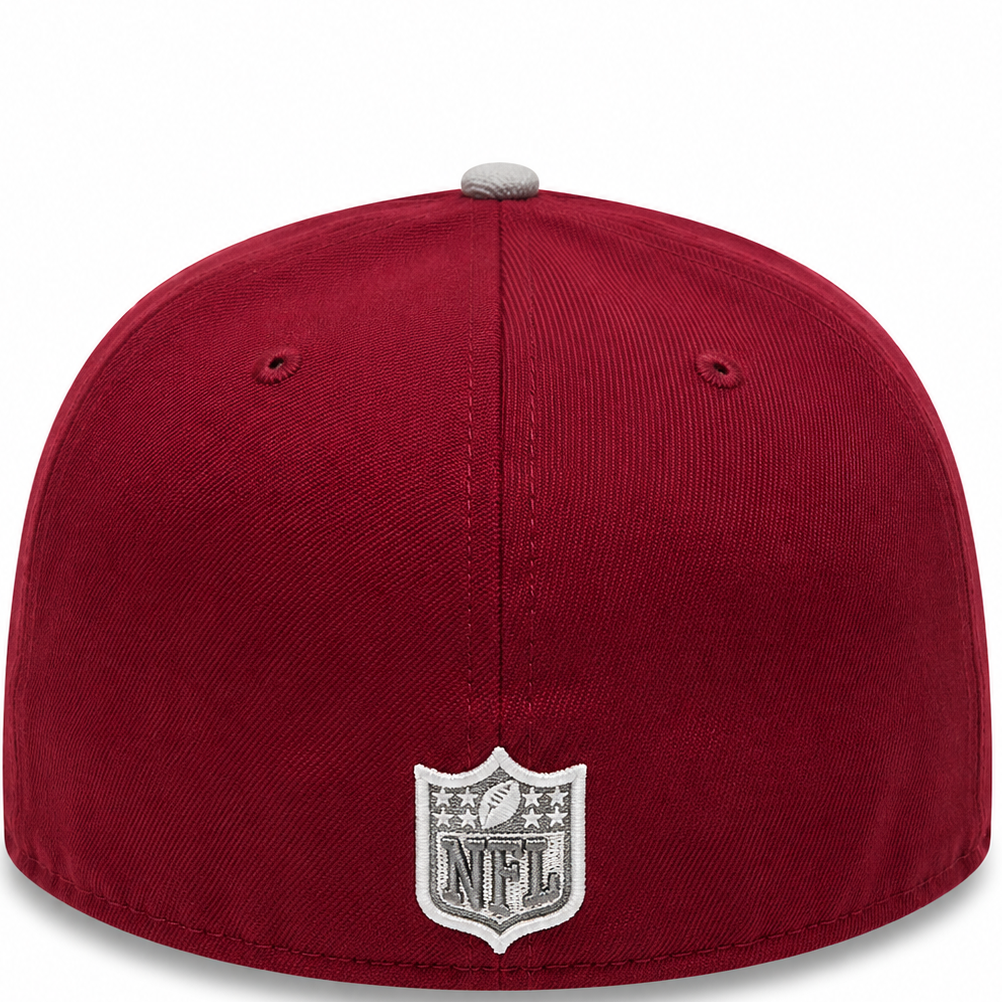 Dallas Cowboys burgundy and gray New Era 59FIFTY fitted hat - front view