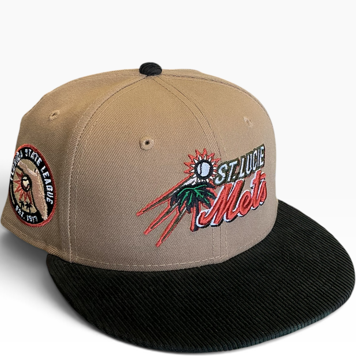 St. Lucie Mets Tan/Black New Era 59FIFTY fitted hat - front view