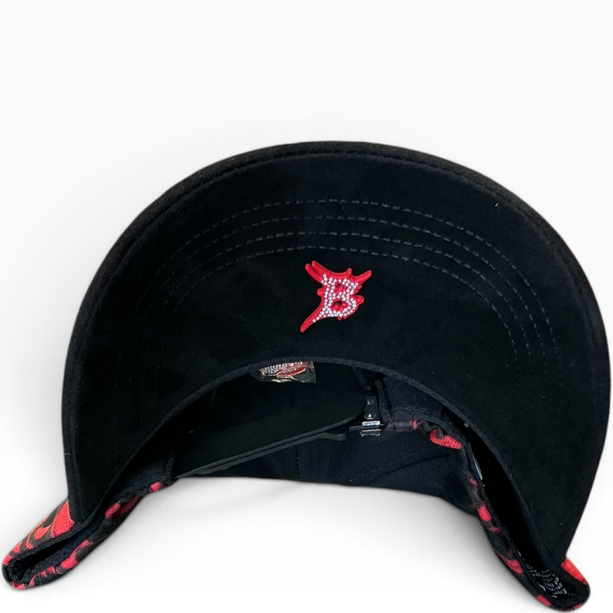 Barbas black and red flame graphic hat - front view