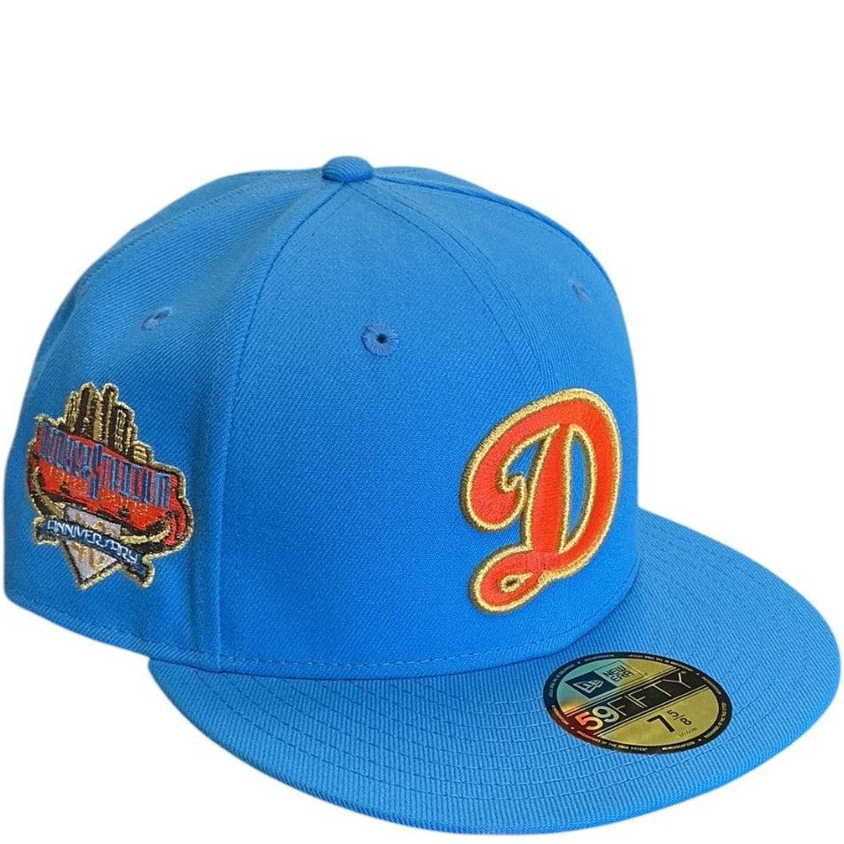 Detroit Tigers Blue Cooperstown New Era 59FIFTY fitted hat - side view