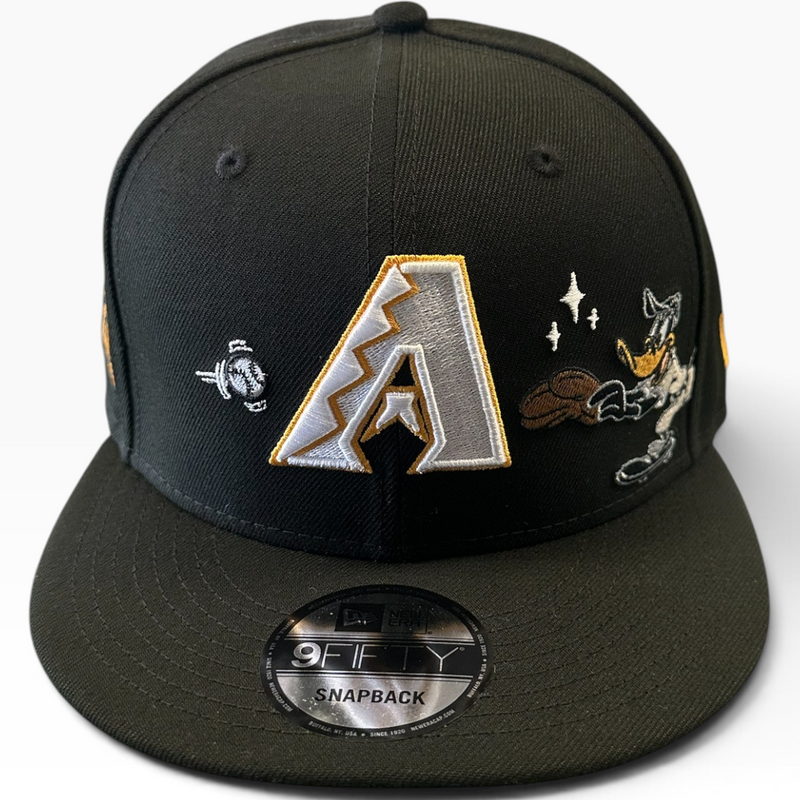 Arizona Diamondbacks Looney Tunes Daffy Duck black New Era 9FIFTY snapback hat - front view
