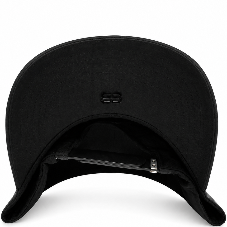 Rodeo Jinete black ranchero cap with RODEO lettering - front view