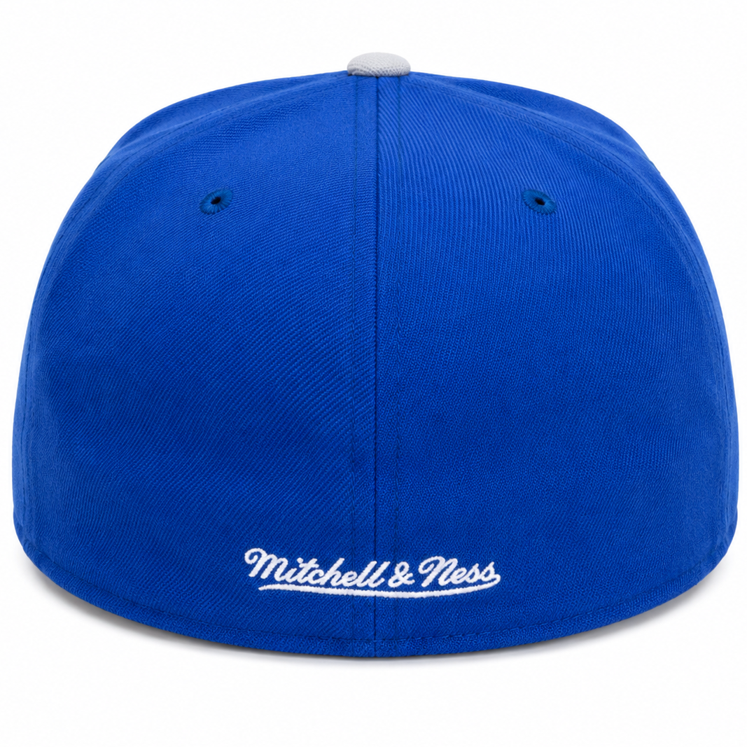 Los Angeles Dodgers Mitchell & Ness blue and gray fitted hat – view 1