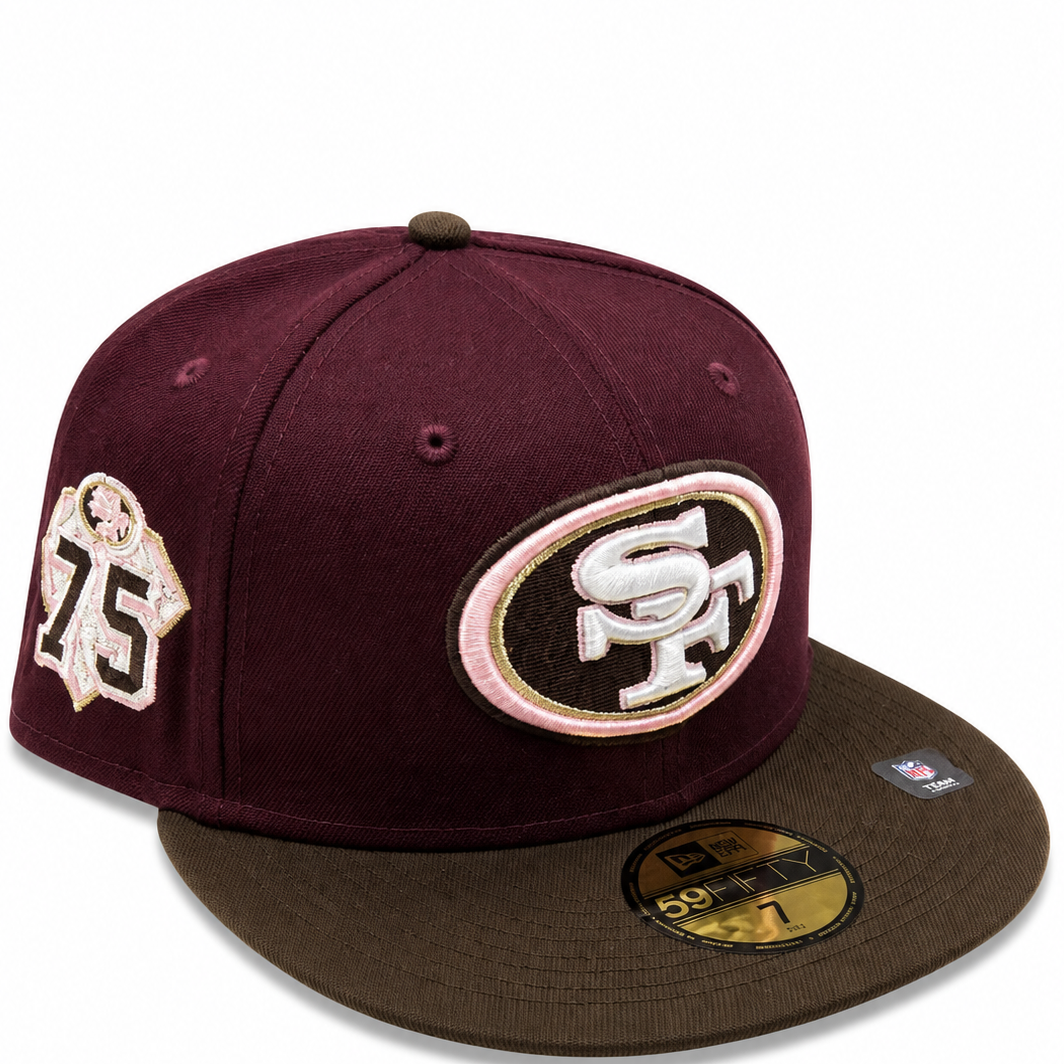 San Francisco 49ers Burgundy/Brown New Era 59FIFTY fitted hat - front view