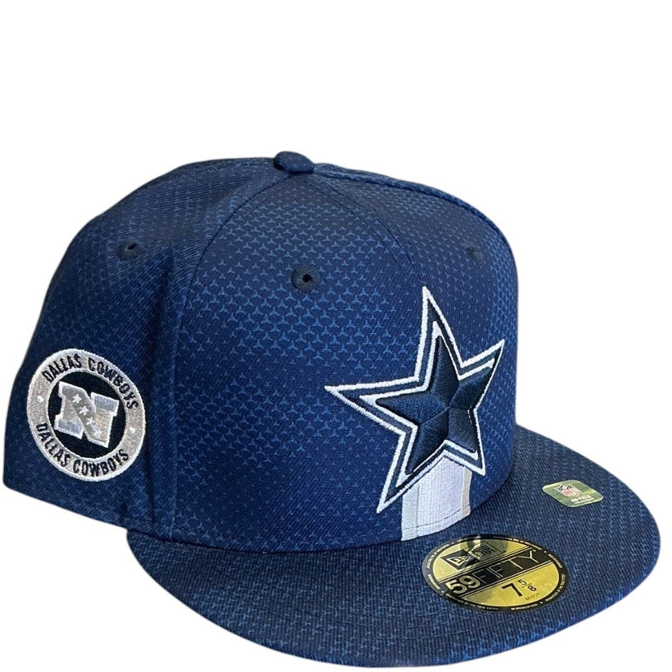 Dallas Cowboys navy New Era 59FIFTY fitted hat - side view