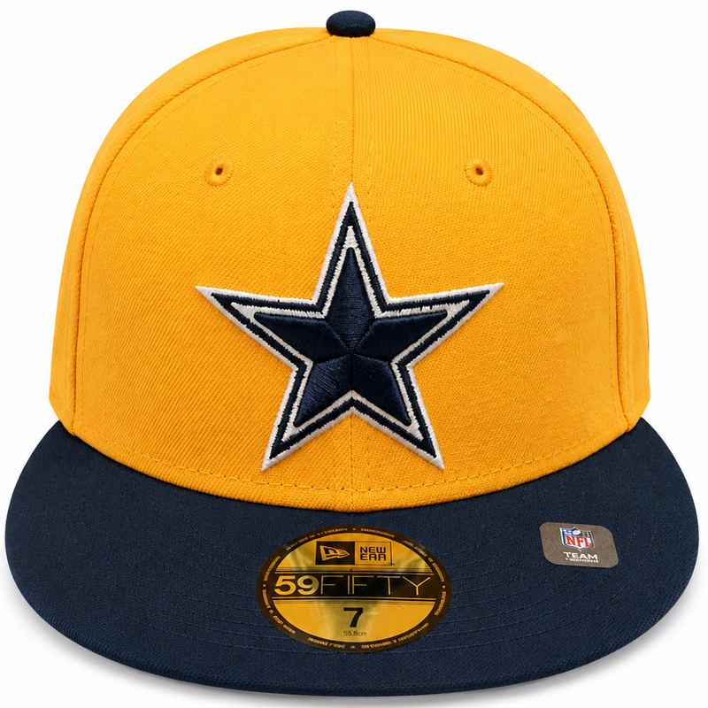 Dallas Cowboys Gold/Navy New Era 59FIFTY fitted hat - front view