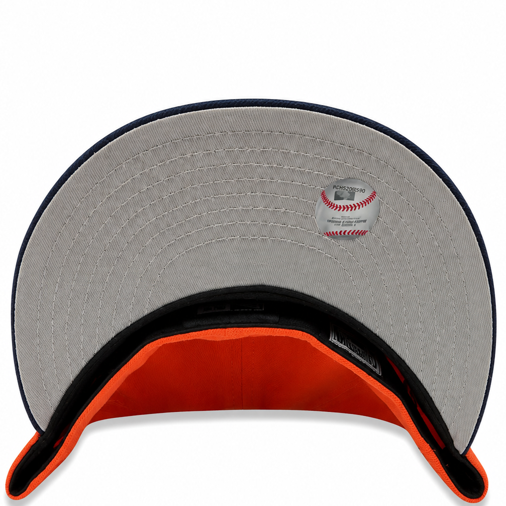 Oakland Athletics orange/navy New Era 59FIFTY fitted hat - back view