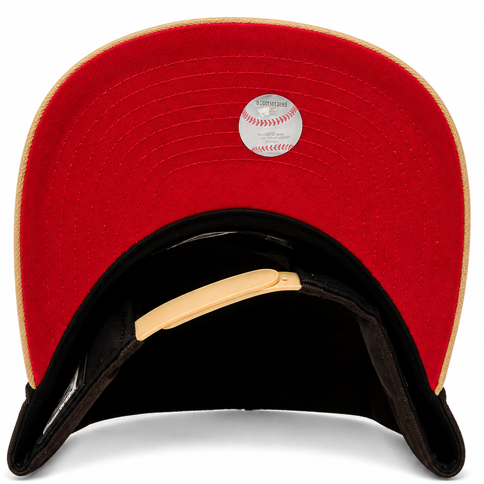 New York Yankees brown/tan/red New Era 9FIFTY A-Frame snapback hat - front view