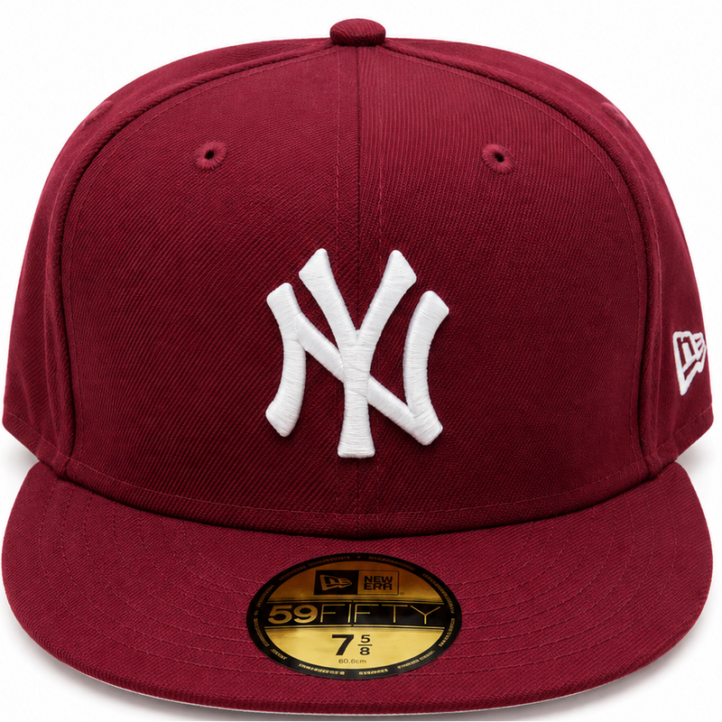 New York Yankees burgundy New Era 59FIFTY fitted hat - side view