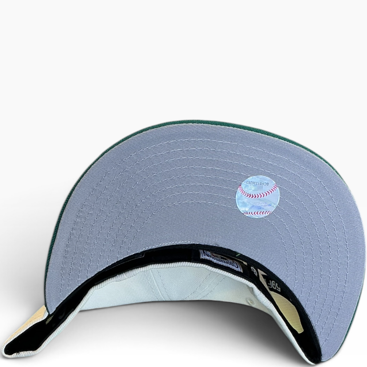 Atlanta Braves Cream & Green New Era 59FIFTY fitted hat - back view
