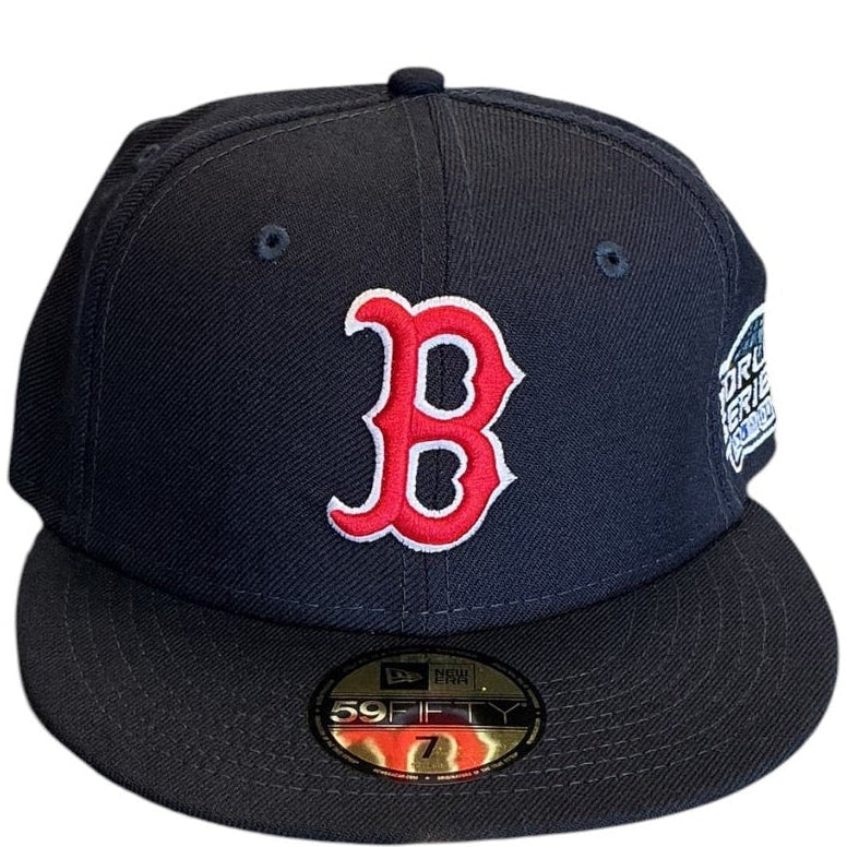 Boston Red Sox navy New Era 59FIFTY fitted hat - side view
