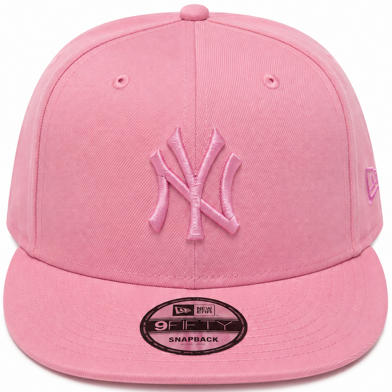 Pink New York Yankees New Era 9FIFTY snapback hat - front view