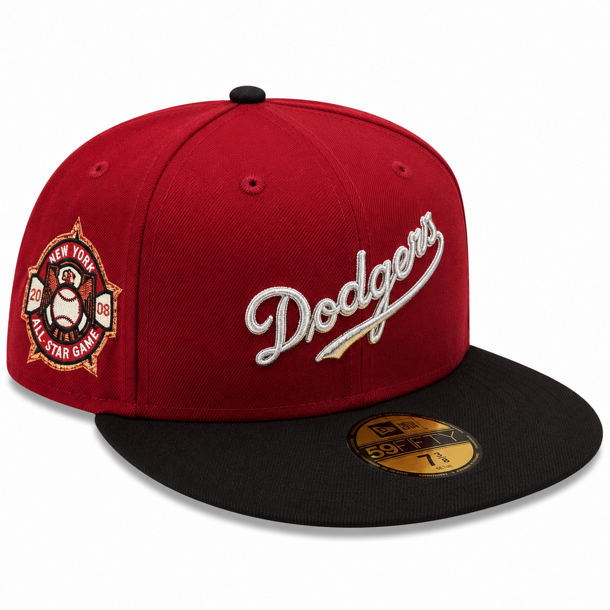 Los Angeles Dodgers Burgundy/Black New Era 59FIFTY fitted hat - front view