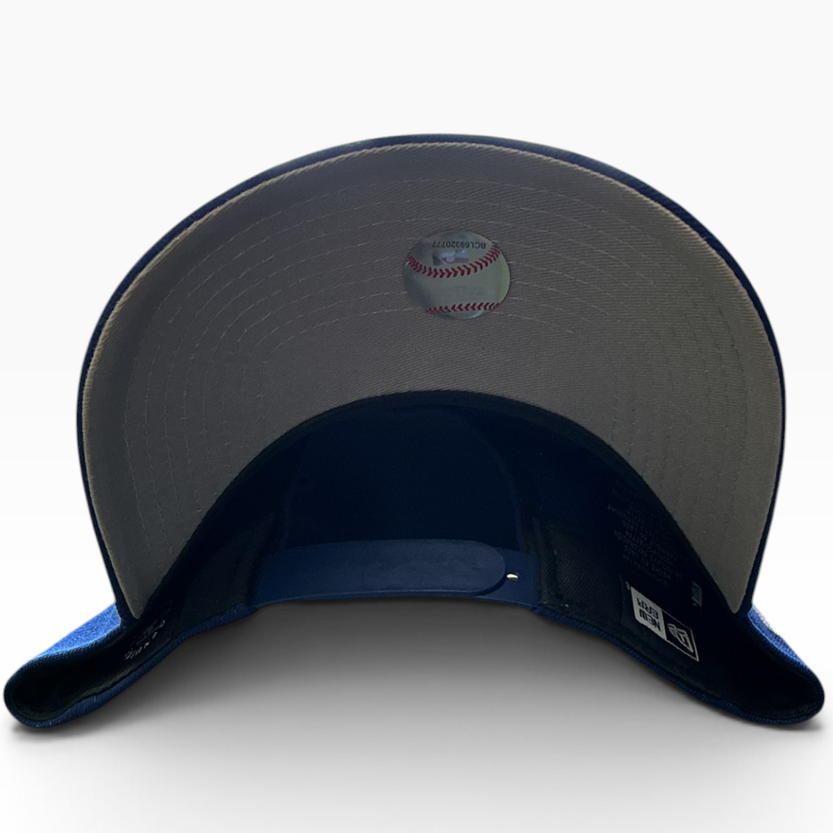 LA Upside Down Logo Navy New Era 9FORTY A-Frame adjustable hat - side view