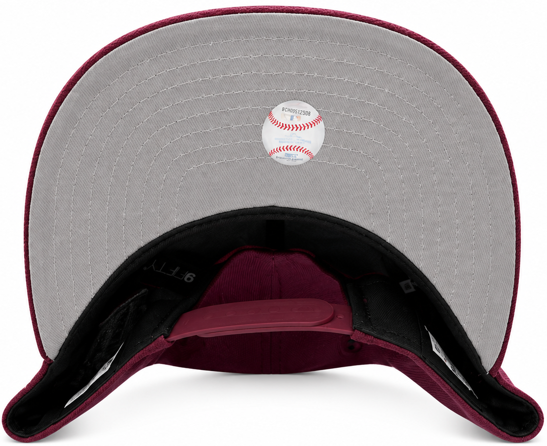 Arizona Diamondbacks burgundy and gold New Era 9FIFTY snapback hat - back view