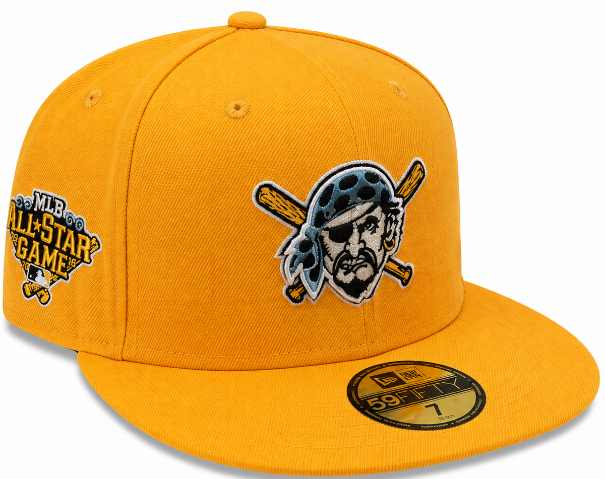 Pittsburgh Pirates Gold New Era 59FIFTY fitted hat - front view