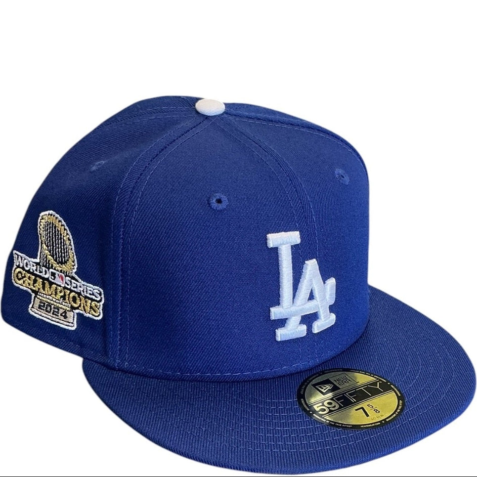 Los Angeles Dodgers royal blue New Era 59FIFTY fitted hat - back view