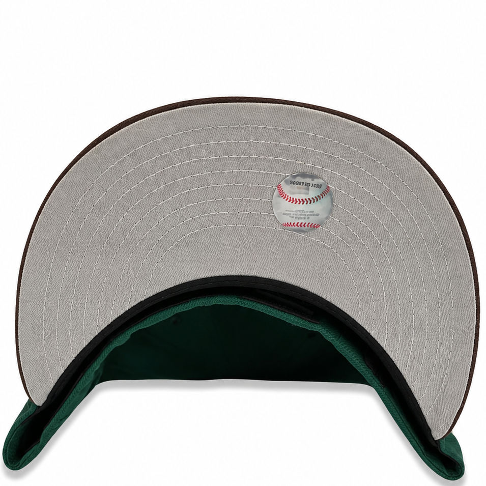Cleveland Indians forest green/brown New Era 59FIFTY fitted hat - back view