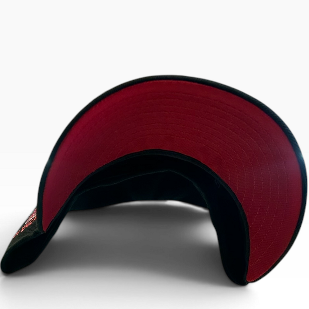 Anaheim Ducks Black/Red New Era 59FIFTY fitted hat - side view