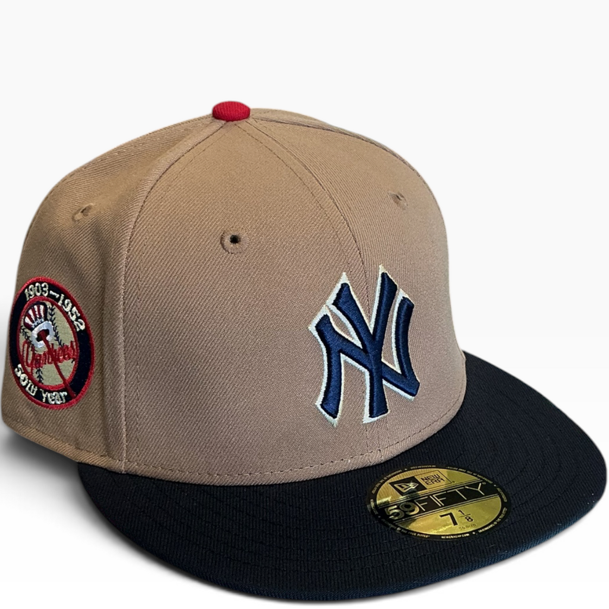 New York Yankees Tan/Navy New Era 59FIFTY fitted hat - front view