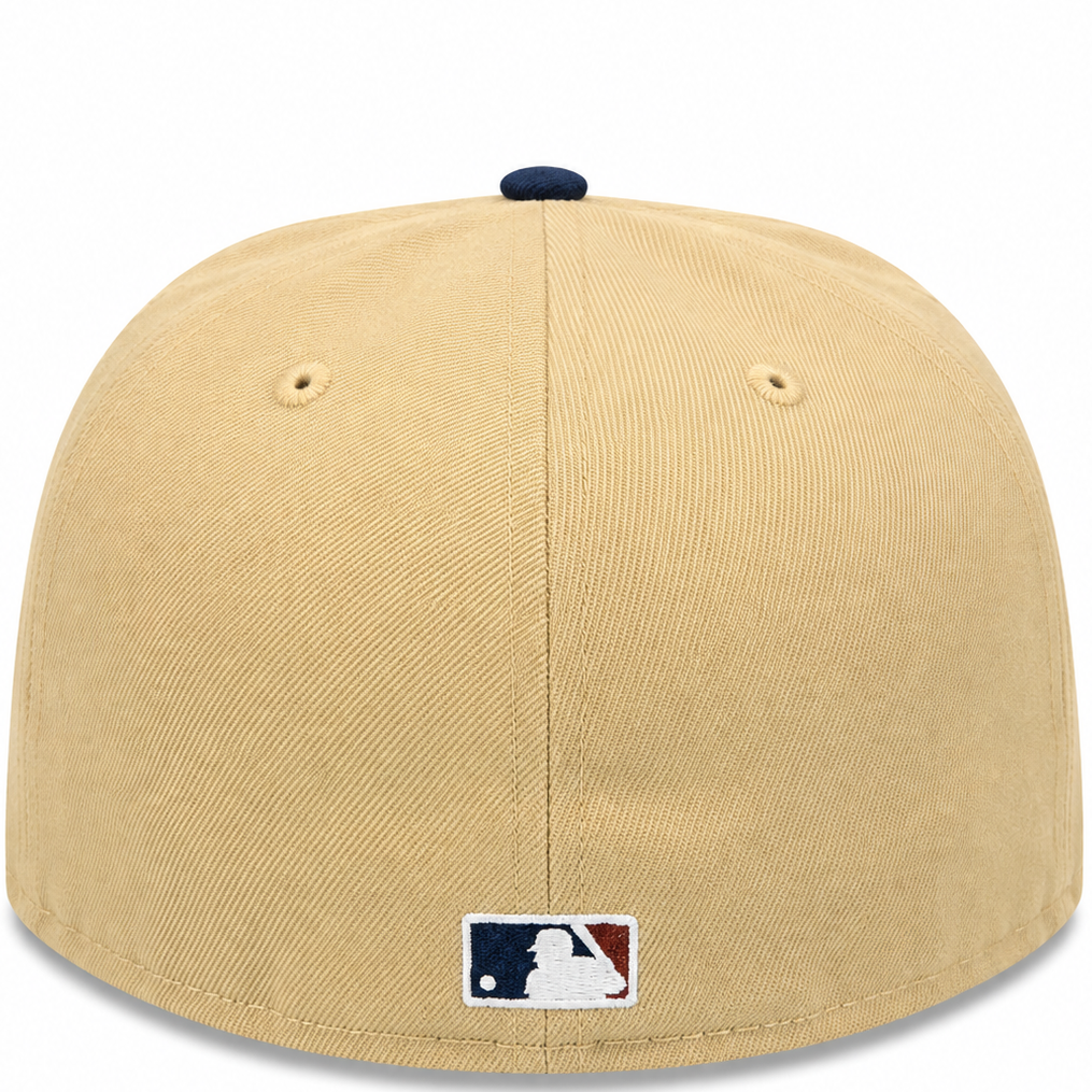Pittsburgh Pirates tan and brown New Era 59FIFTY fitted hat - front view