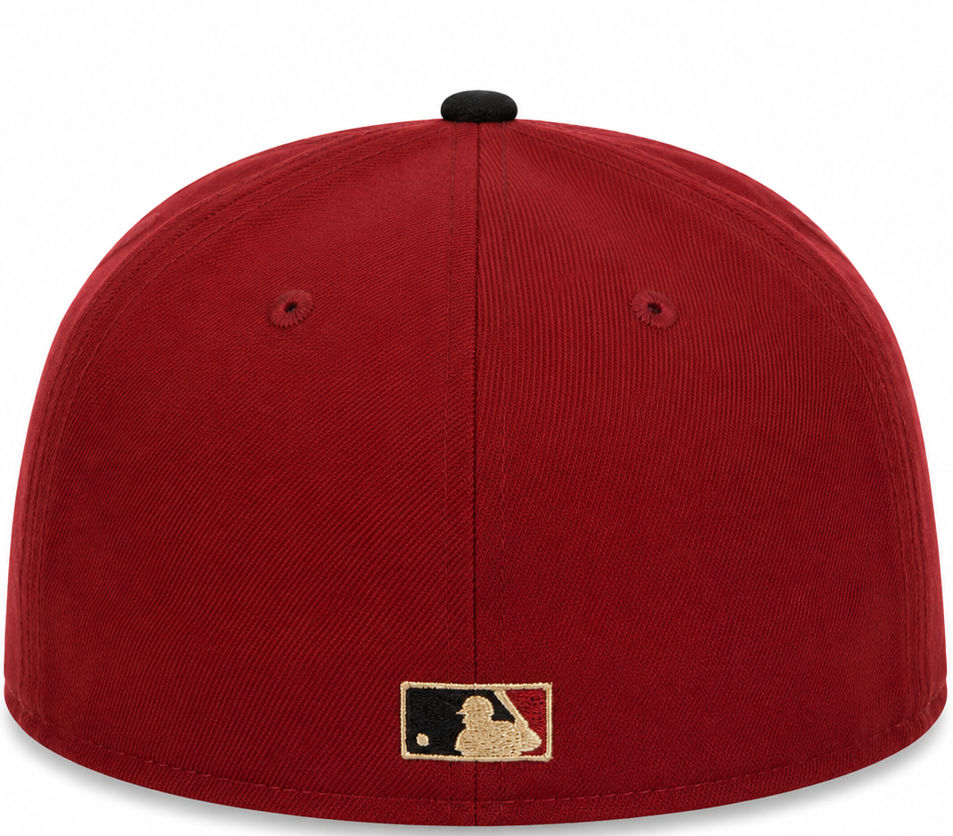 Houston Astros cream/maroon New Era 59FIFTY fitted hat - back view