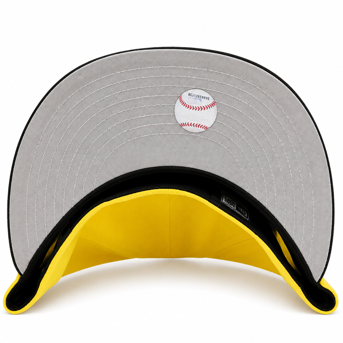 Atlanta Braves Yellow/Black New Era 59FIFTY fitted hat - back view
