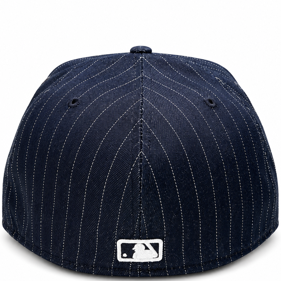 St. Louis Cardinals navy pinstripe New Era 59FIFTY fitted hat - front view