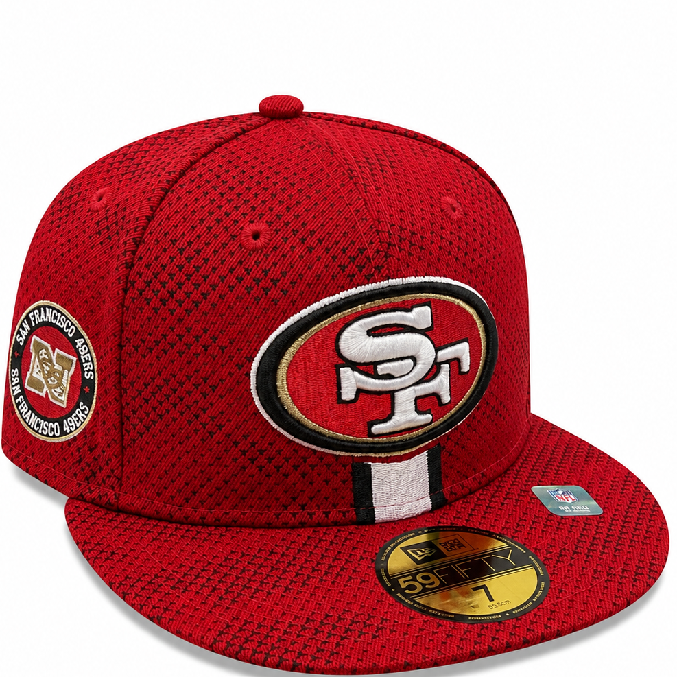 San Francisco 49ers Red New Era 59FIFTY fitted hat - side view