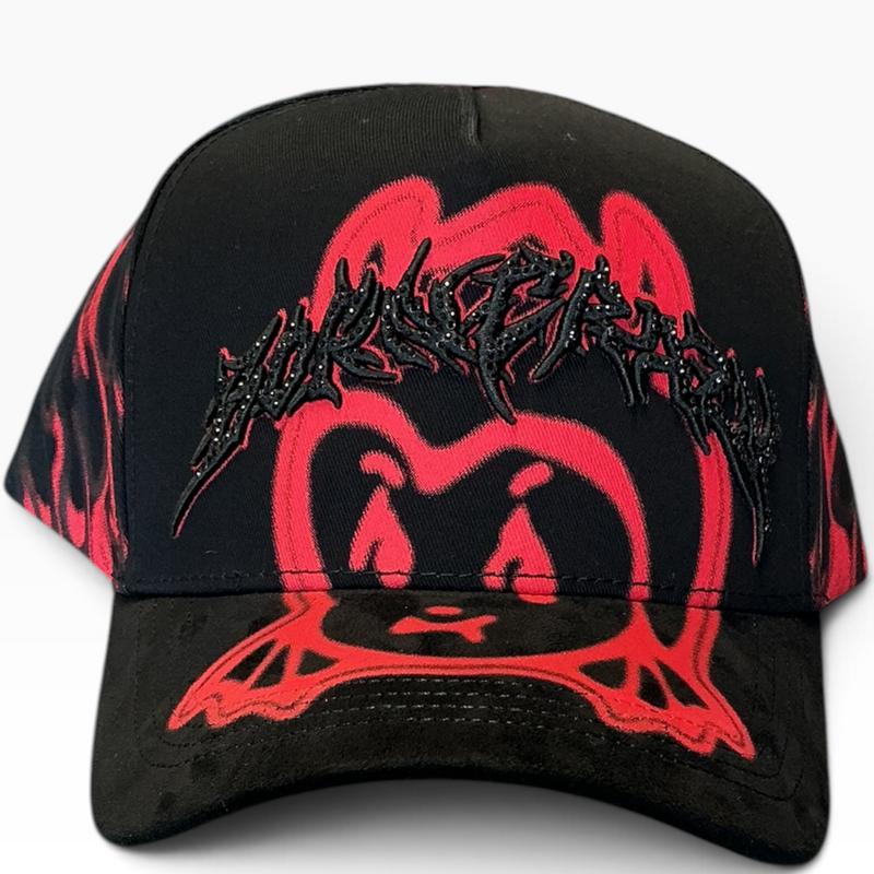 Barbas red flame hat - back view