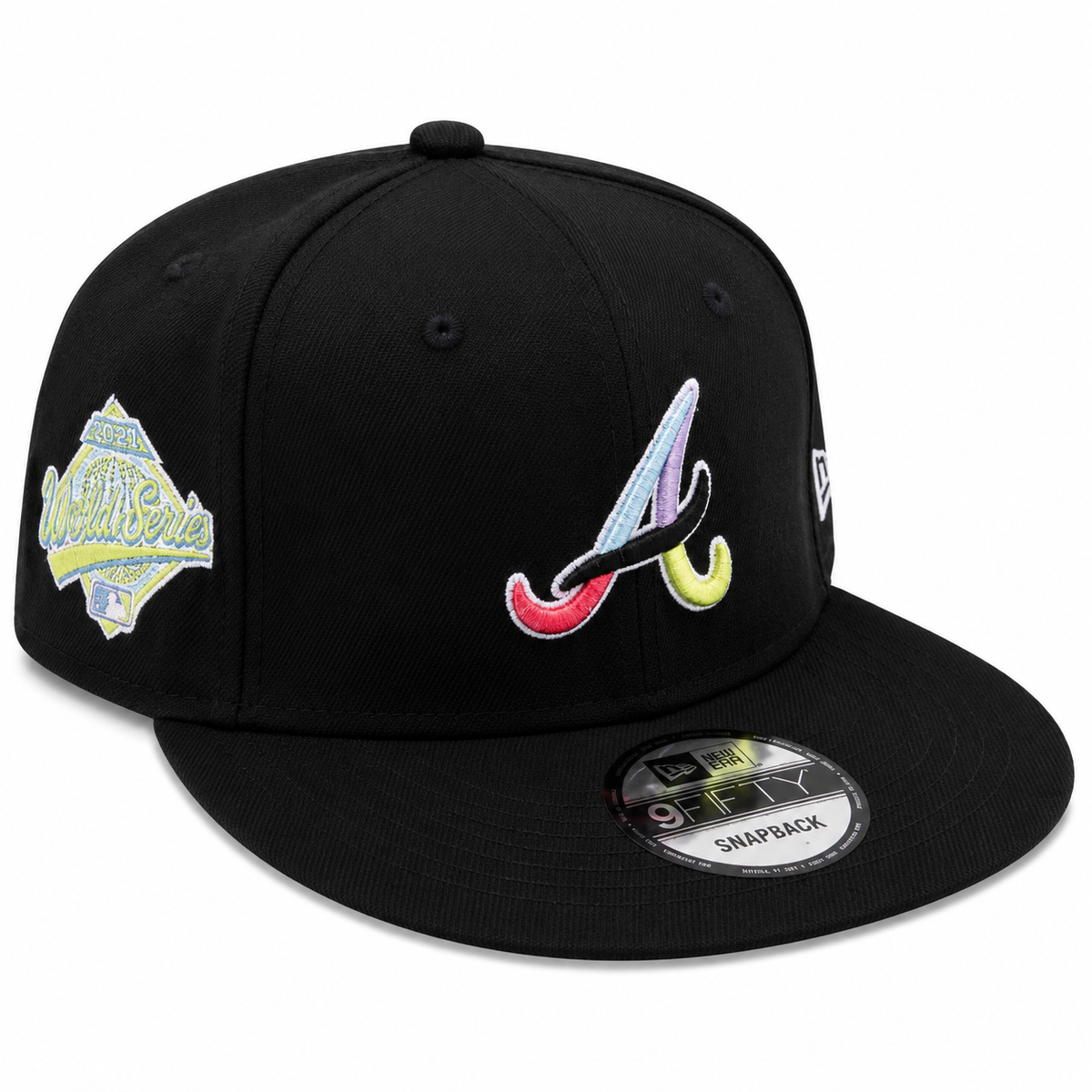 Braves 2021 World Series snapback with side patch - side view