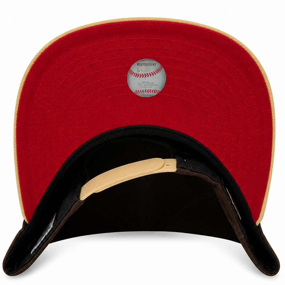 New York Yankees brown and tan Rose New Era 9FIFTY A-Frame snapback hat - front view