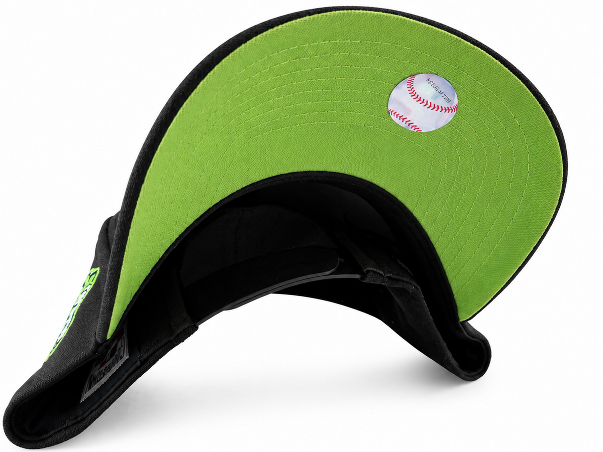 Yankees neon green NY logo A-Frame hat - alternate angle