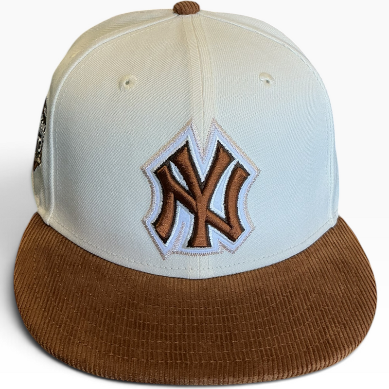New York Yankees Cream & Brown Corduroy New Era 59FIFTY fitted hat - side view