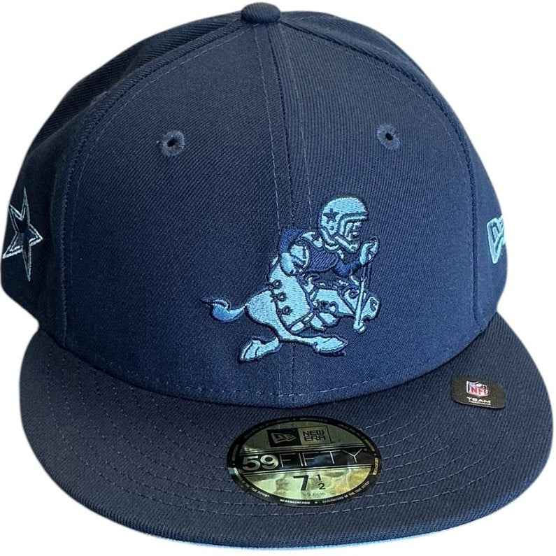 Dallas Cowboys navy blue New Era 59FIFTY fitted hat - front view