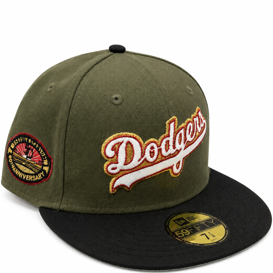 Los Angeles Dodgers Olive Green New Era 59FIFTY fitted hat - front view