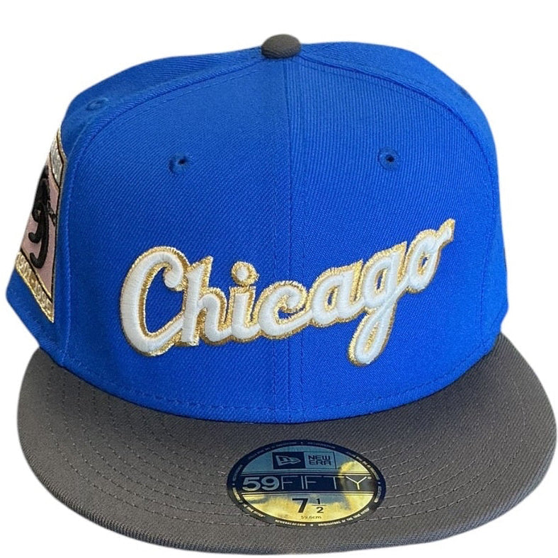 Chicago White Sox Royal Blue & Gray 95 Years New Era 59FIFTY fitted hat - back view