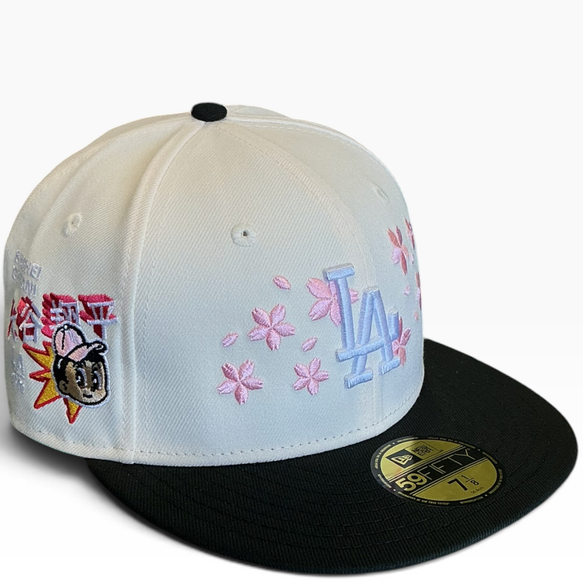 Los Angeles Dodgers White/Black Cherry Blossom New Era 59FIFTY fitted hat - front view