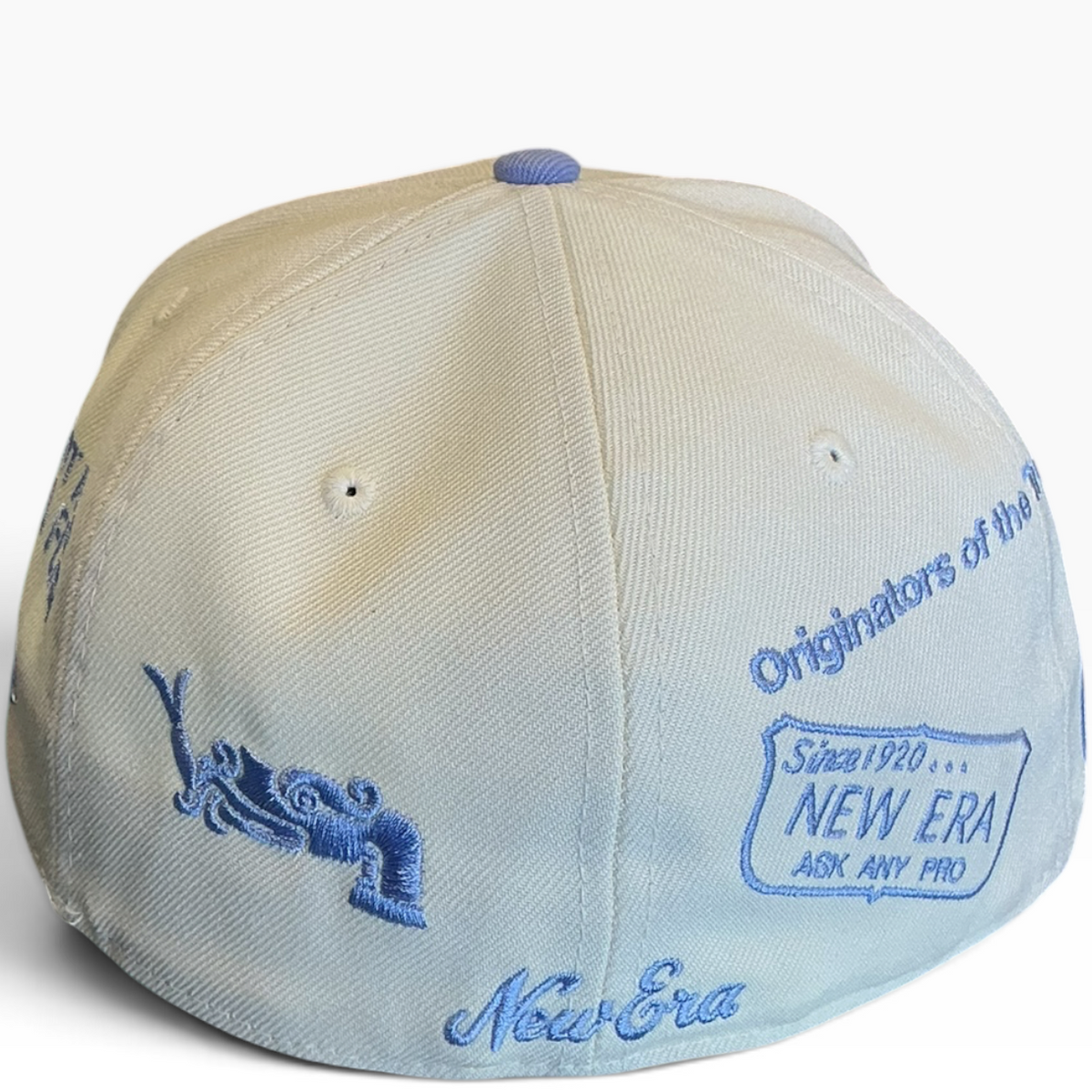 Heritage M Cream & Lavender New Era 59FIFTY fitted hat - front view