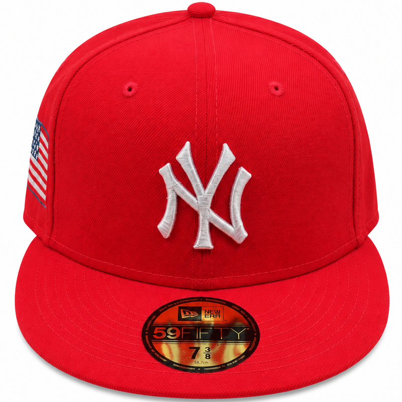 New York Yankees red New Era 59FIFTY fitted hat - back view
