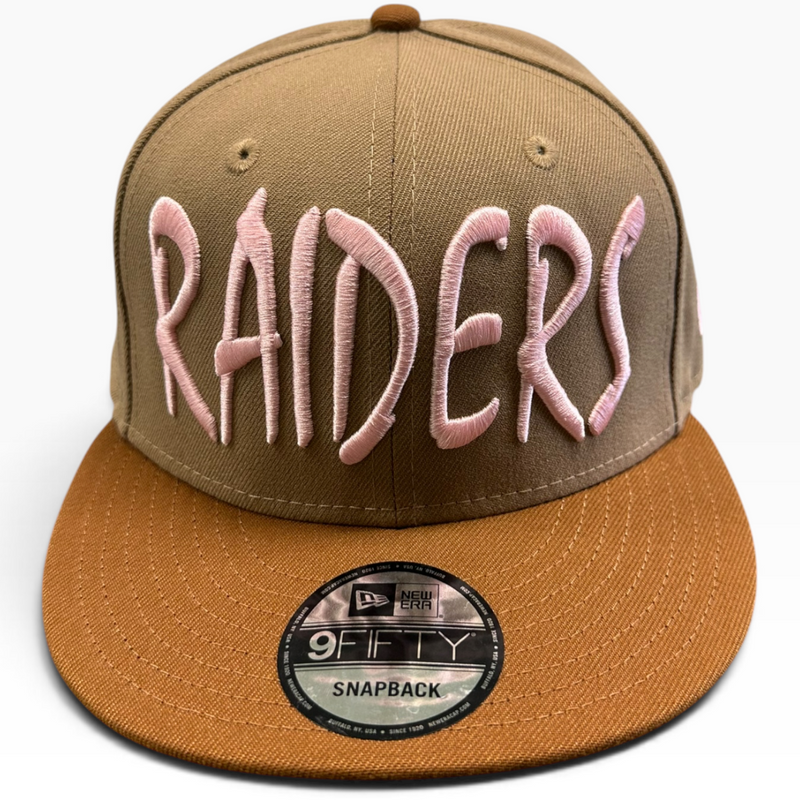 Las Vegas Raiders Brown & Pink New Era 9FIFTY snapback hat - side view