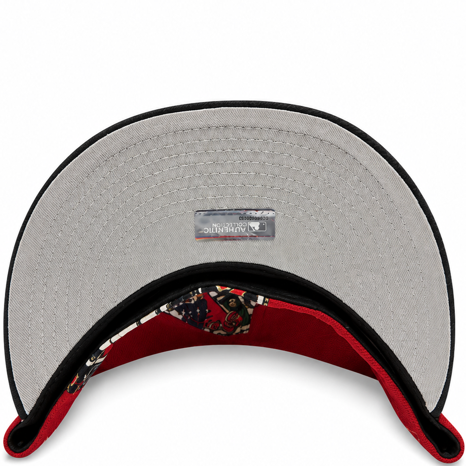 Los Angeles Angels Comic Panel Red New Era 59FIFTY fitted hat - back view