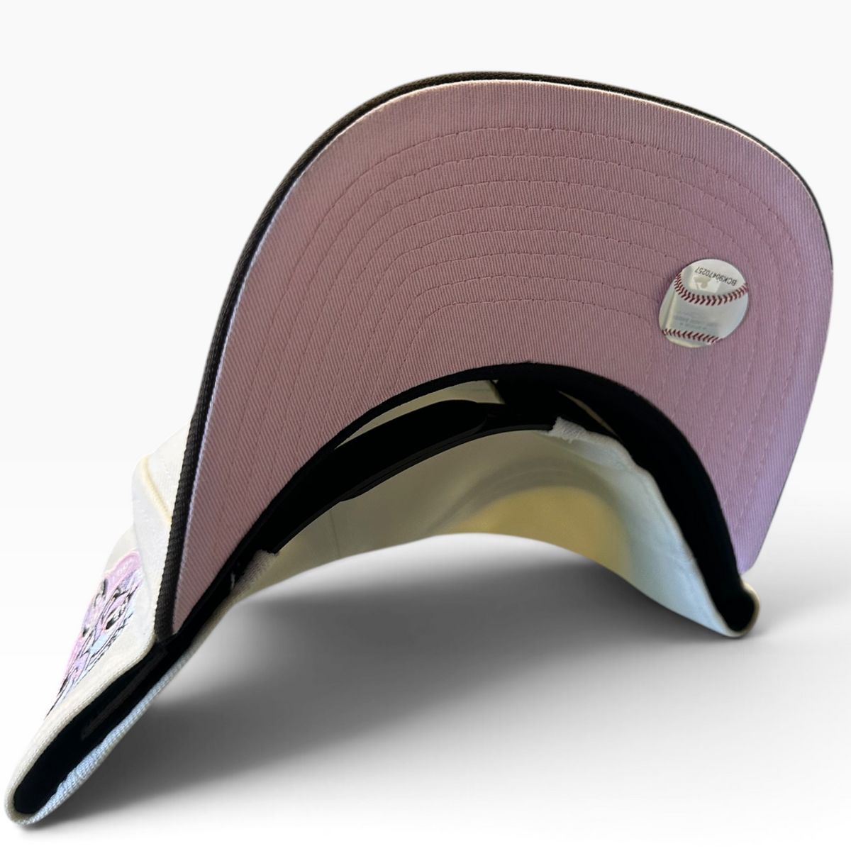 California Angels cream brown and pink New Era 9FIFTY A-Frame snapback hat - back view