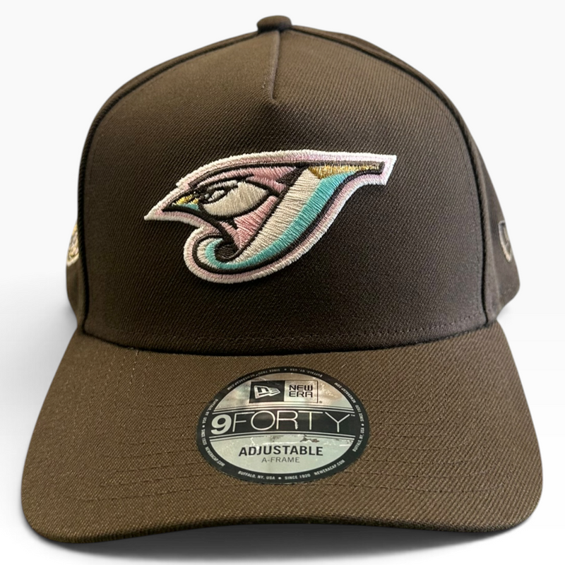 Toronto Blue Jays brown and pastel New Era 9FORTY A-Frame adjustable hat - side view