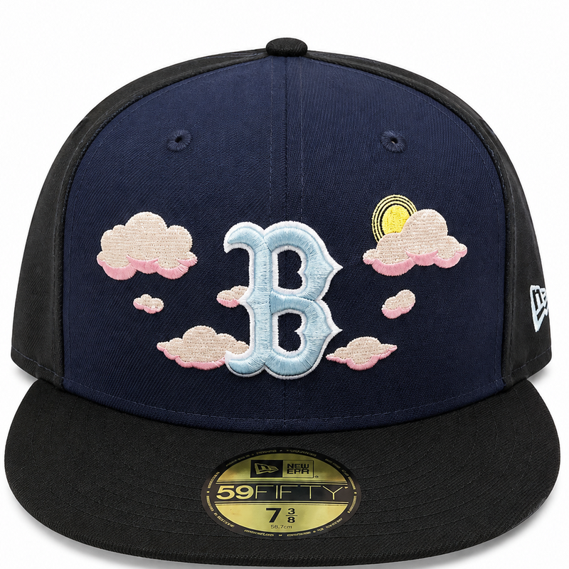 Boston Red Sox navy cloud New Era 59FIFTY fitted hat - side view
