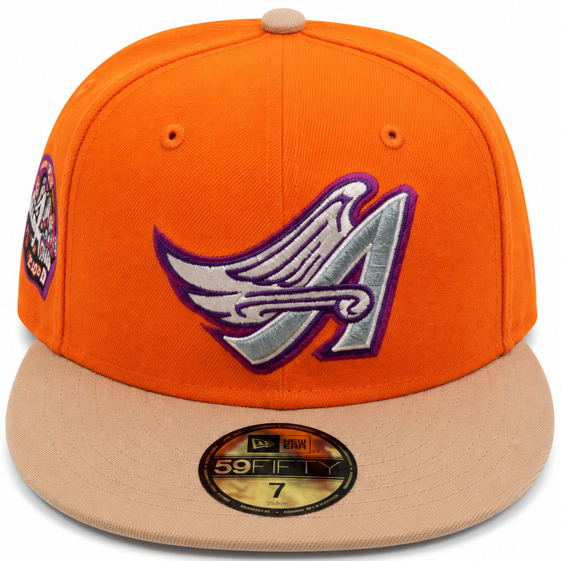 Los Angeles Angels Orange / Tan New Era 59FIFTY fitted hat - side view