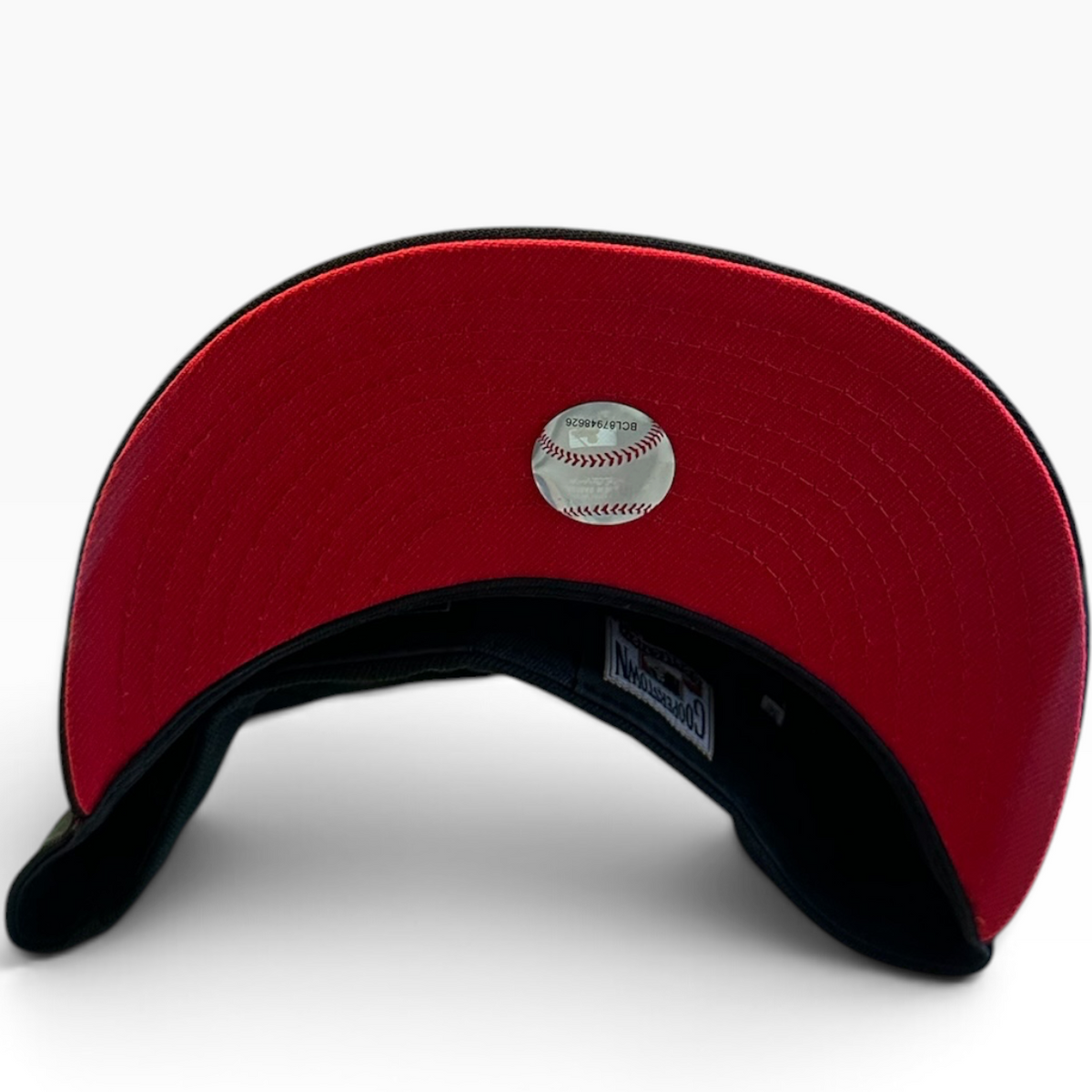 Los Angeles Angels Black/Red New Era 59FIFTY fitted hat - back view
