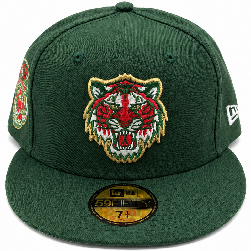 Detroit Tigers Dark Green New Era 59FIFTY fitted hat - side view