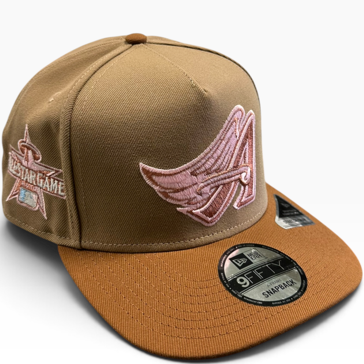 Los Angeles Angels Winged A Brown & Pink New Era 9FIFTY A-Frame snapback hat - front view